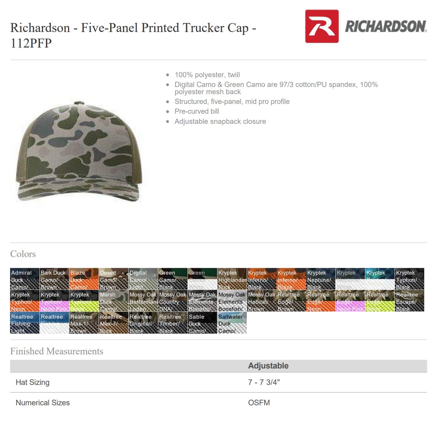 Hook and Bullet - Richardson 112 PFP - 5 Panel with a Patch