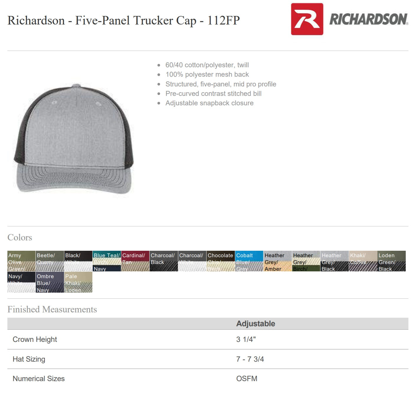 Hook and Bullet - Richardson 112 FP with a patch