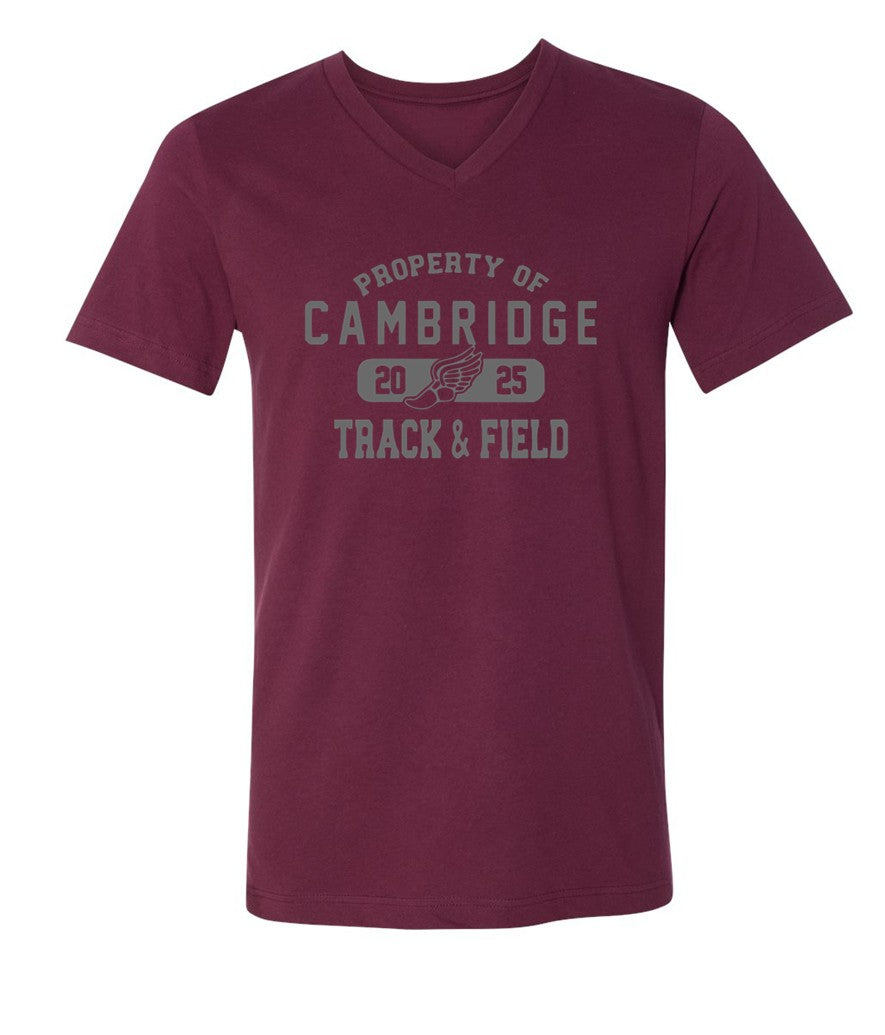 Cambridge Track and Field - Property of on Maroon