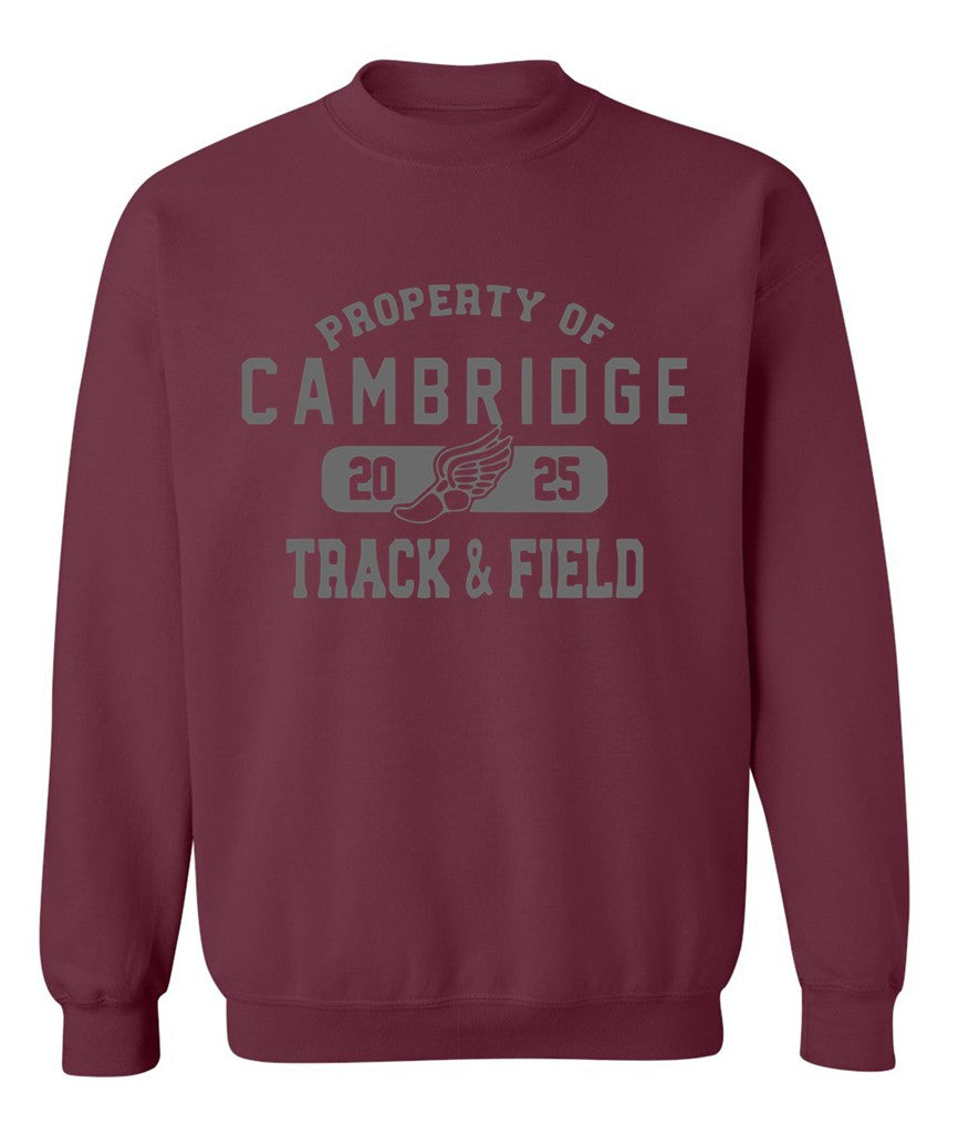 Cambridge Track and Field - Property of on Maroon