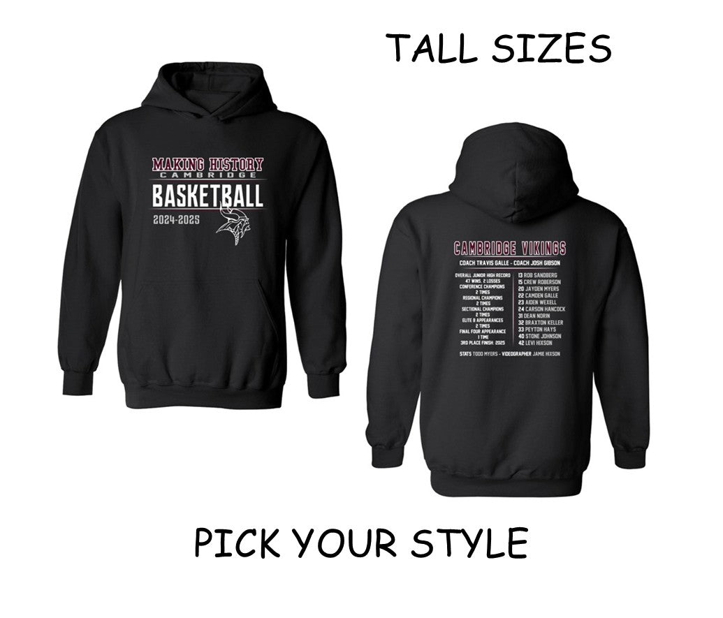 Cambridge Jr. High Basketball - Tall Sizes - Black