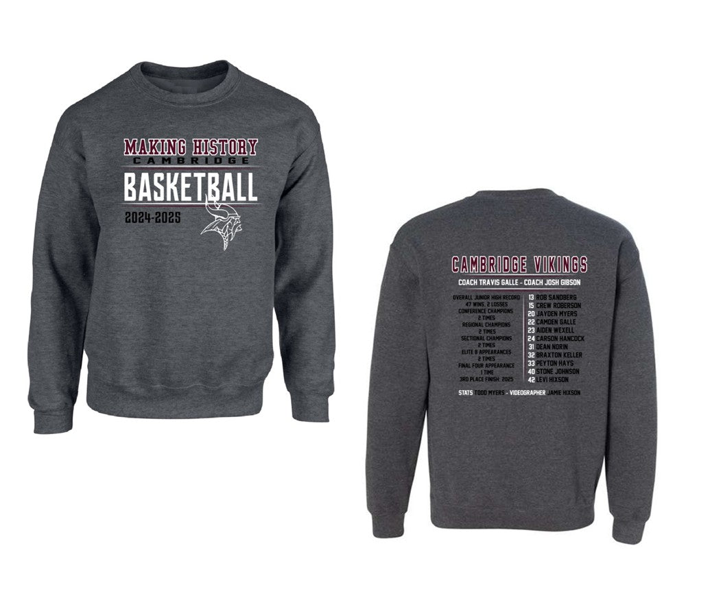 Cambridge Jr. High Boys Basketball - Dark Heather Grey