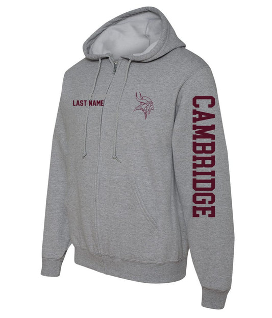 Cambridge - Zip up Hoodie on Athletic Heather - JERZEES - NuBlend® Hooded Sweatshirt
