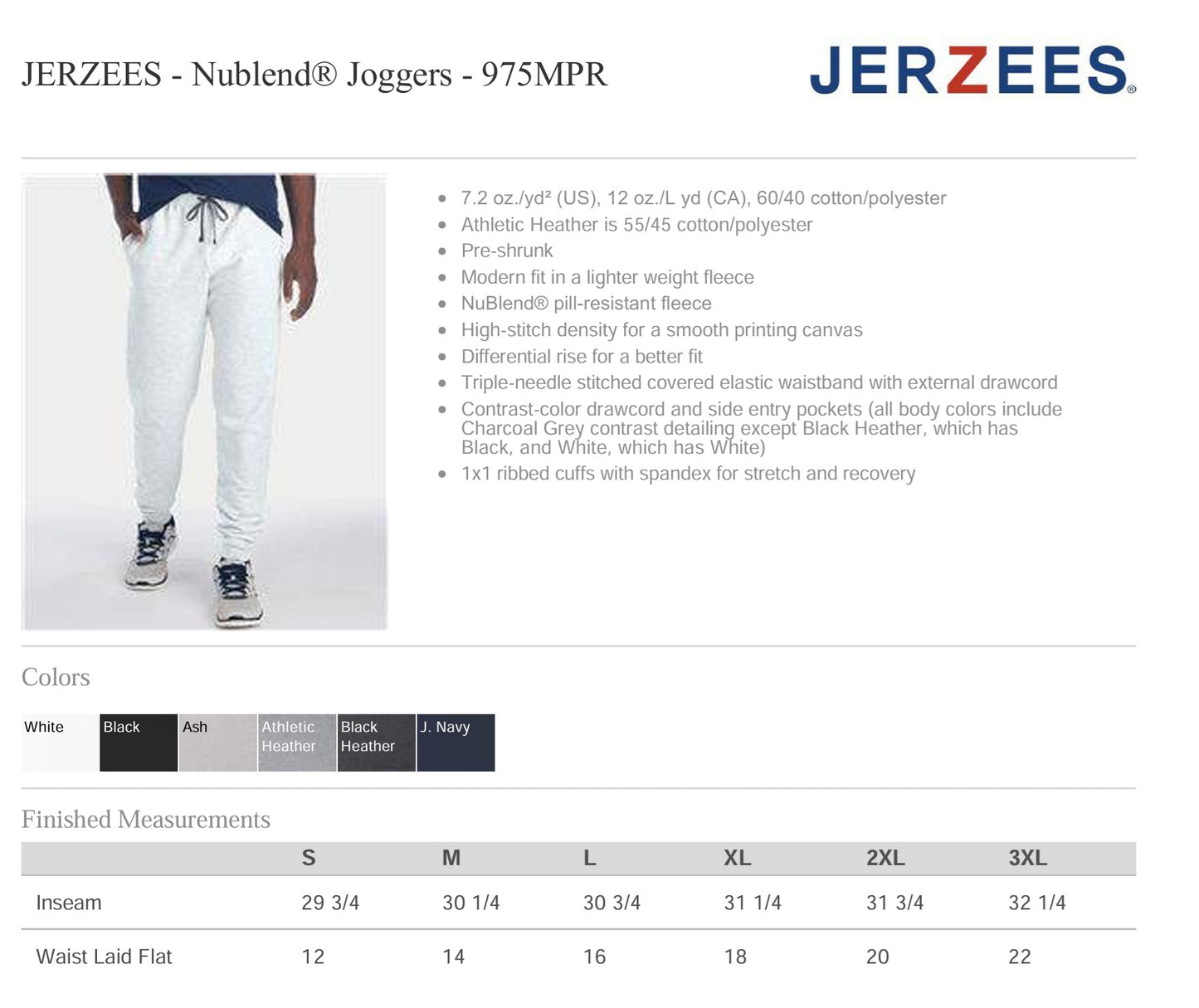 Cambridge Track and Field Pants - JERZEES - Nublend® Joggers - Youth and Adult - Athletic Heather
