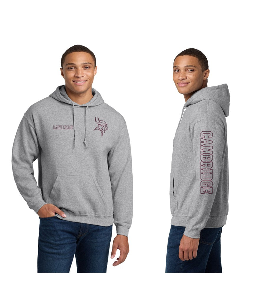 Cambridge Track and Field on Athletic Heather - JERZEES - NuBlend® Hooded Sweatshirt