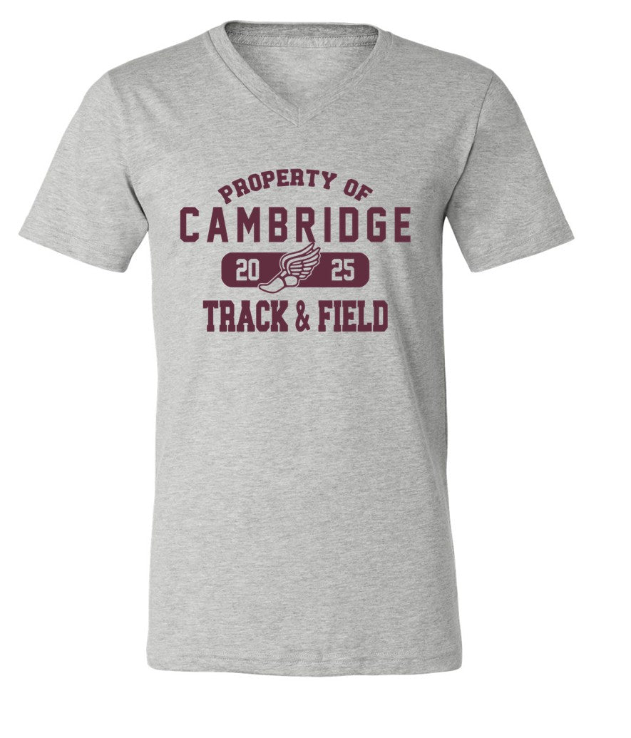 Cambridge Track and Field on Light Heather Grey - Pick your shirt style