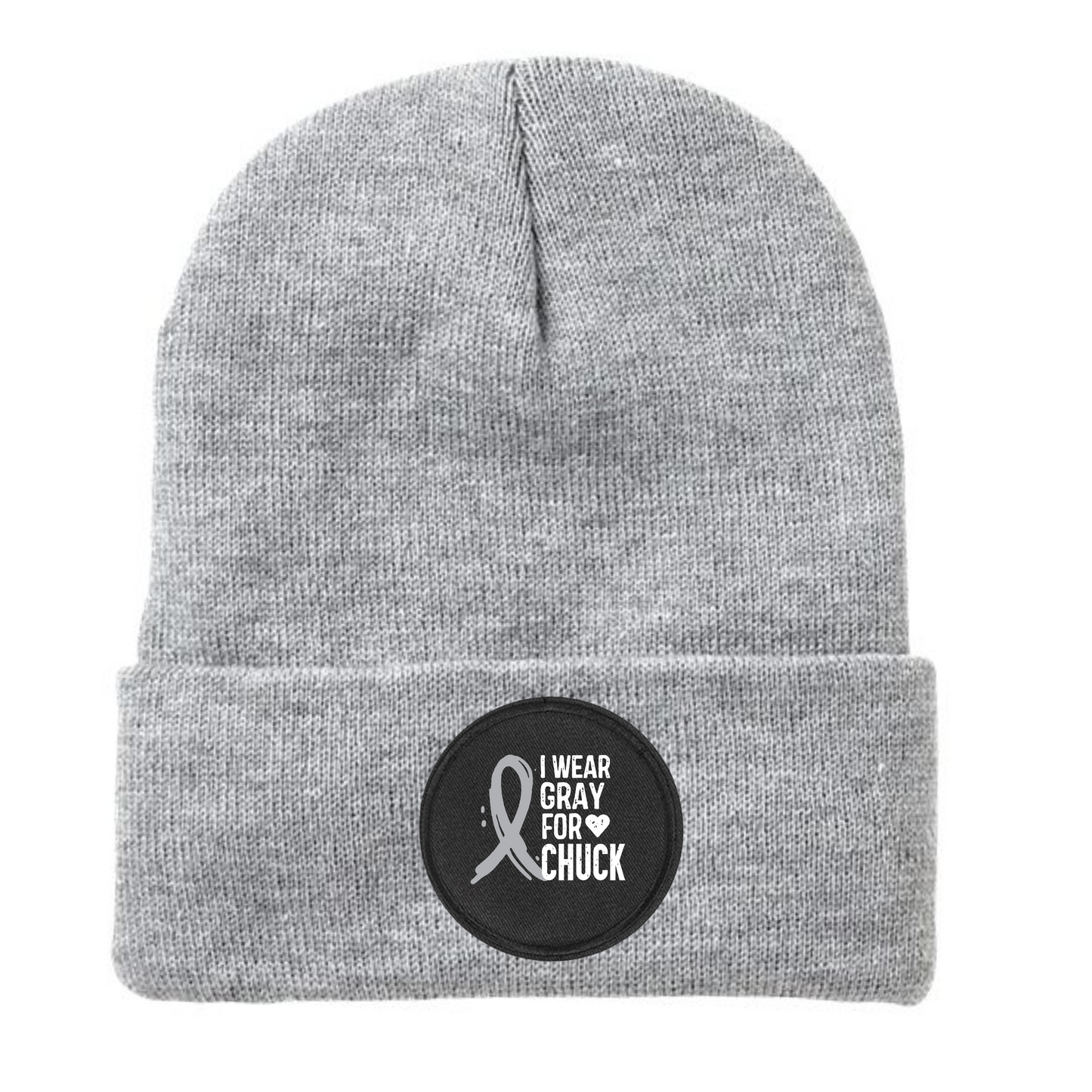 I WEAR GRAY FOR CHUCK - Jersey Lined Cuffed Beanie