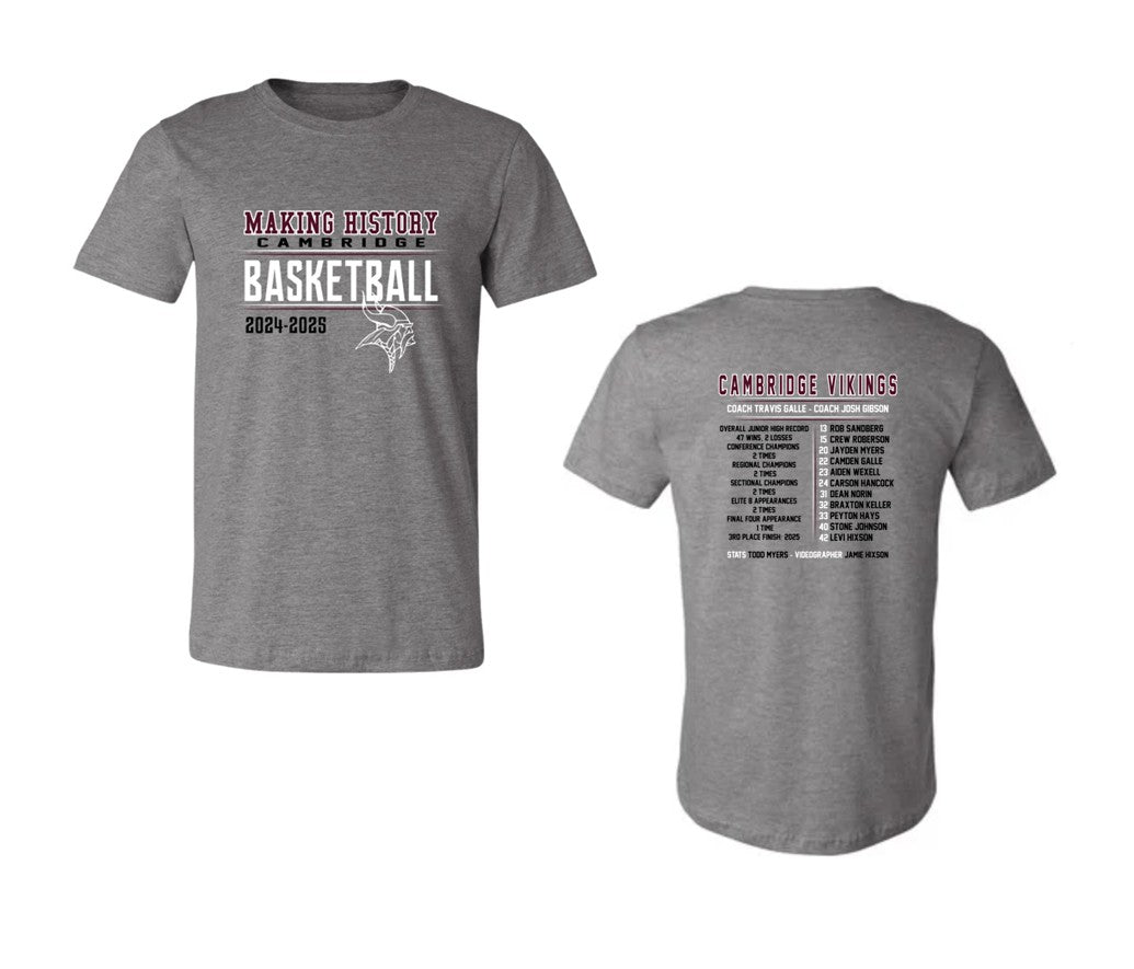 Cambridge Jr. High Boys Basketball - Dark Heather Grey