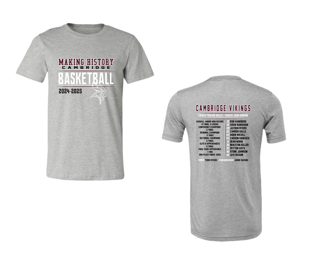 Cambridge Jr. High Basketball - Tall Sizes - Athletic Heather