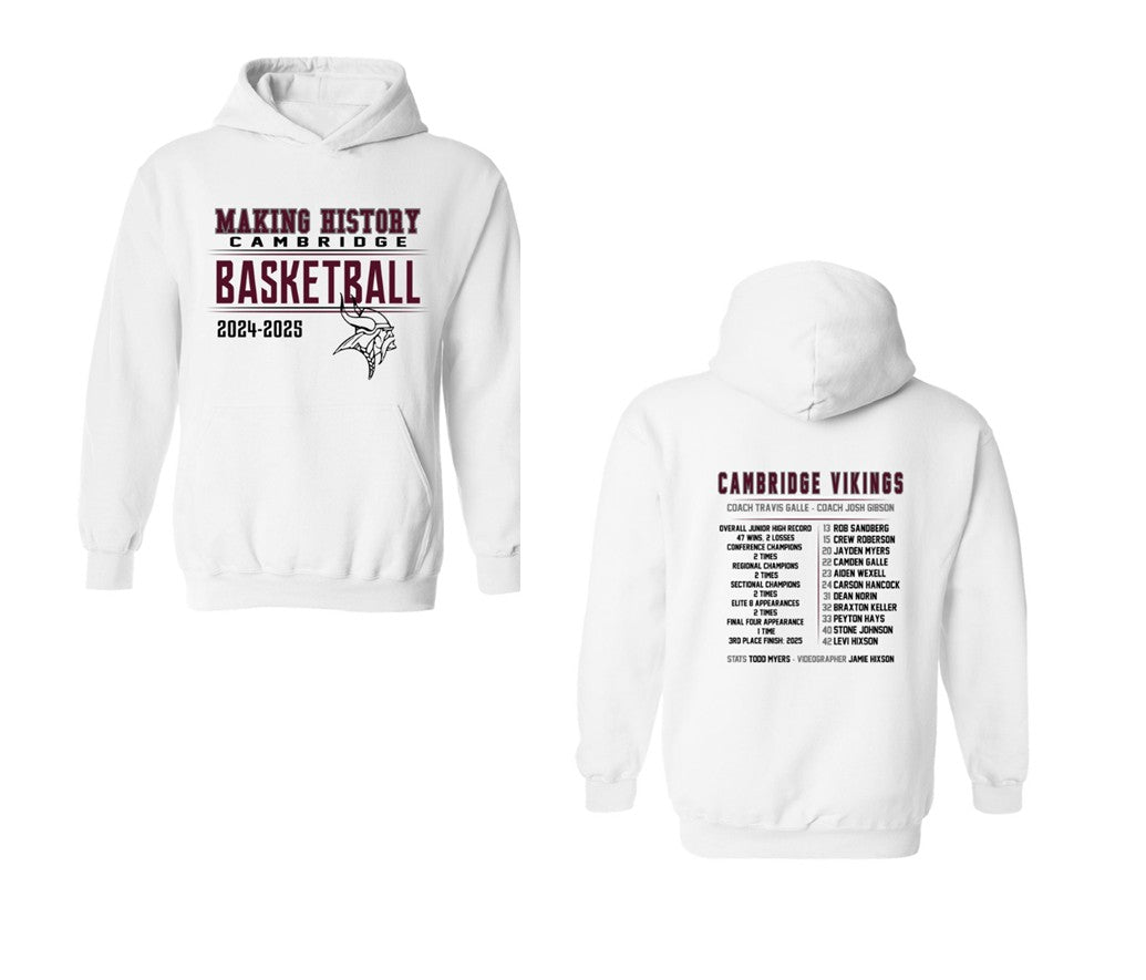 Cambridge Jr. High Basketball - Tall Sizes - Whte