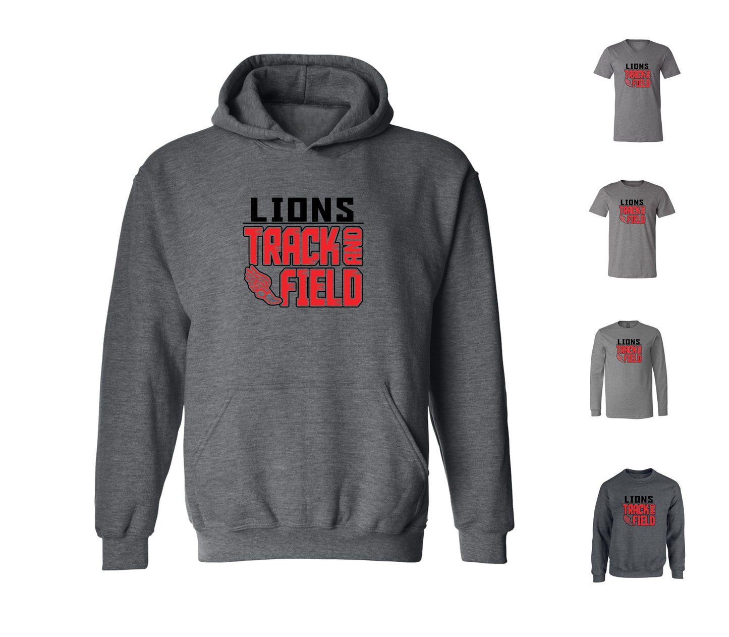 Rivermont Track and Field on Dark Heather Gray - Pick your shirt style