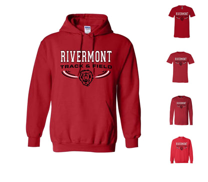 Rivermont Track and Field on Red - Pick your shirt style