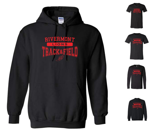 Rivermont Track and Field on Black - Pick your shirt style