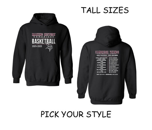 Cambridge Jr. High Basketball  - Tall Sizes - Black