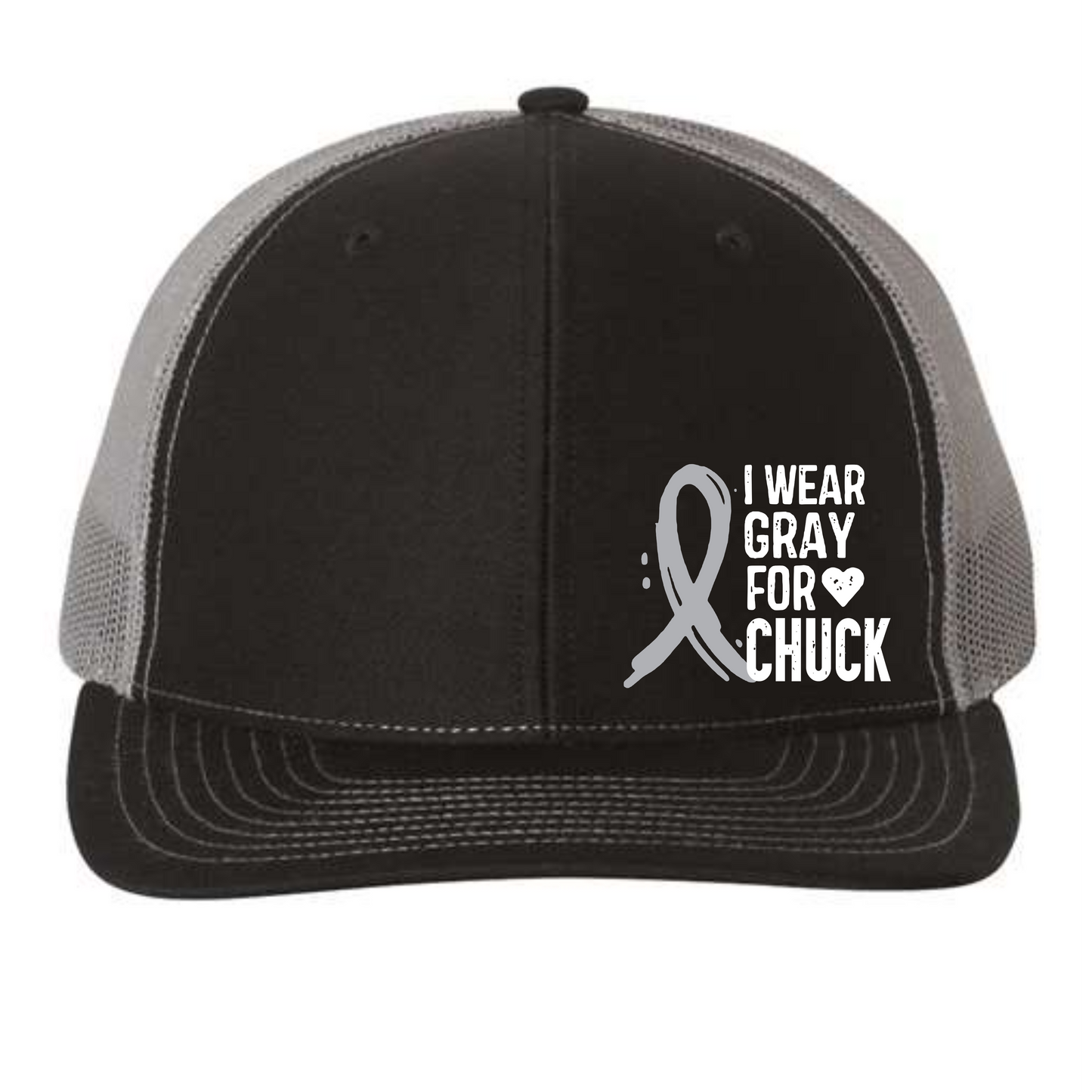 I WEAR GRAY FOR CHUCK - Richardson Snapback Trucker Cap - 112