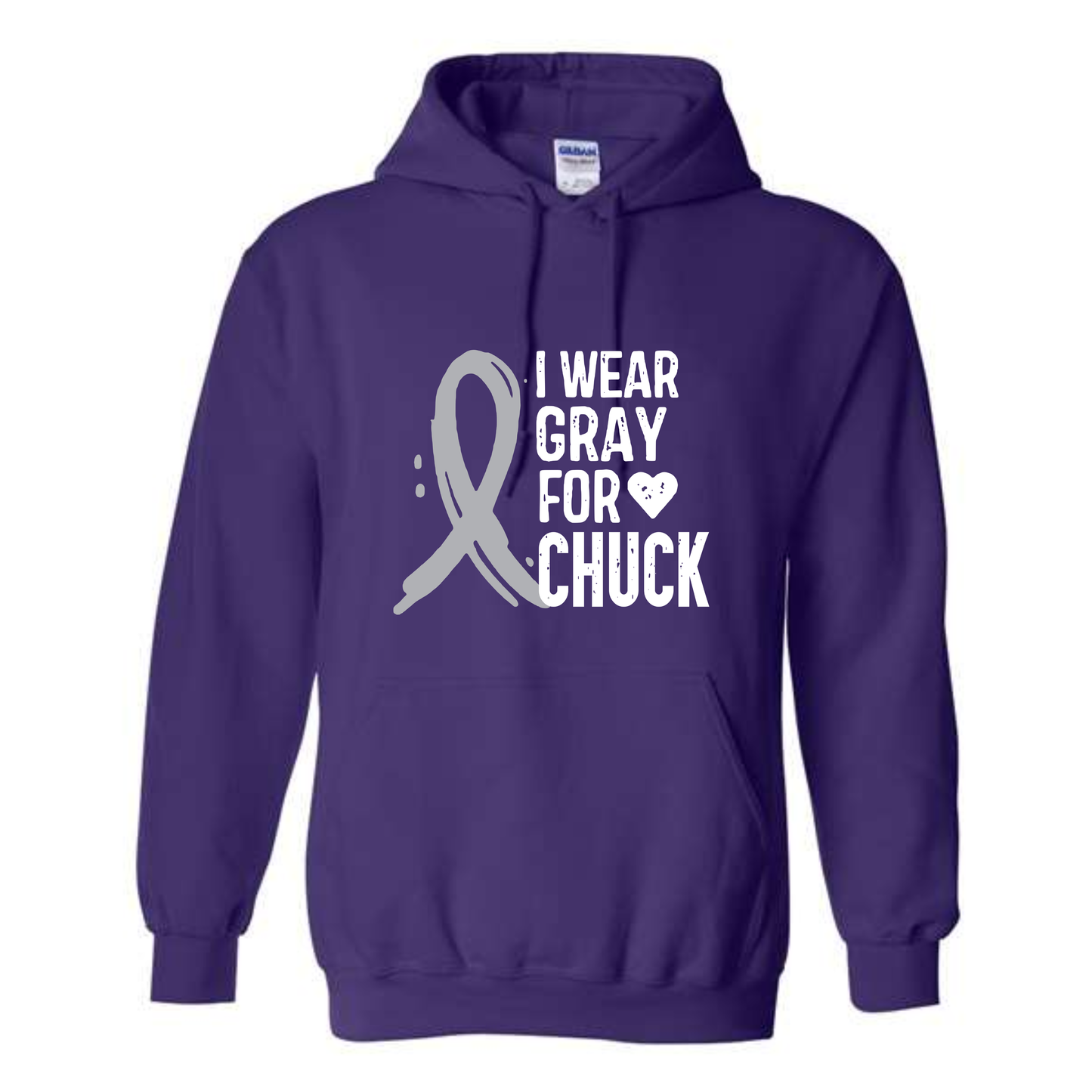 I WEAR GRAY FOR CHUCK ON PURPLE