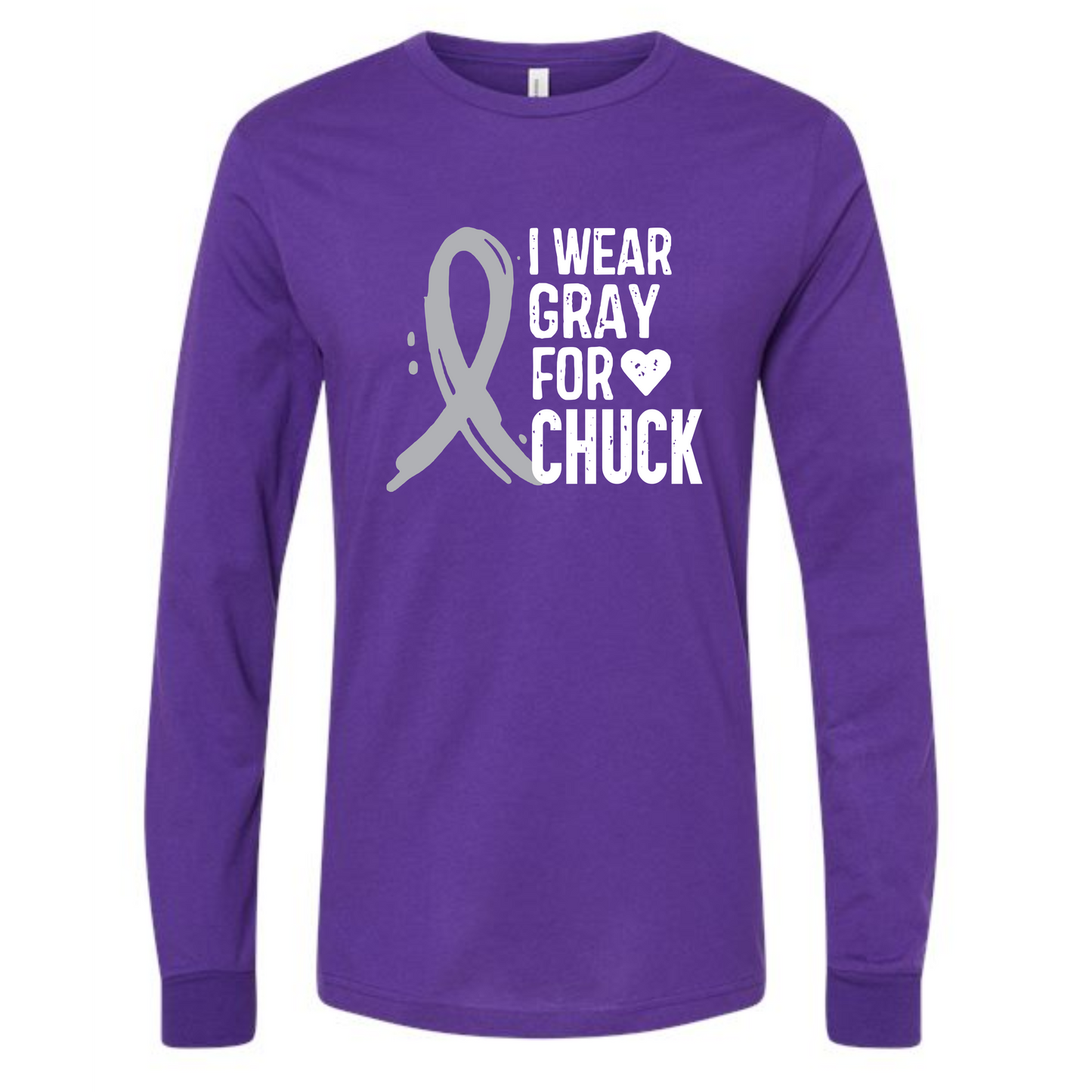 I WEAR GRAY FOR CHUCK ON PURPLE