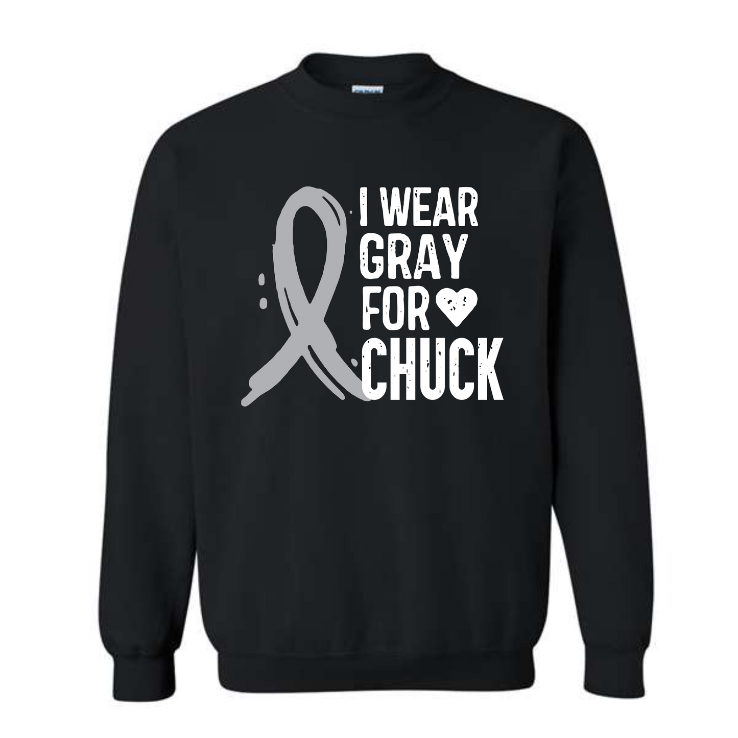 I WEAR GRAY FOR CHUCK ON BLACK - TALL SIZES