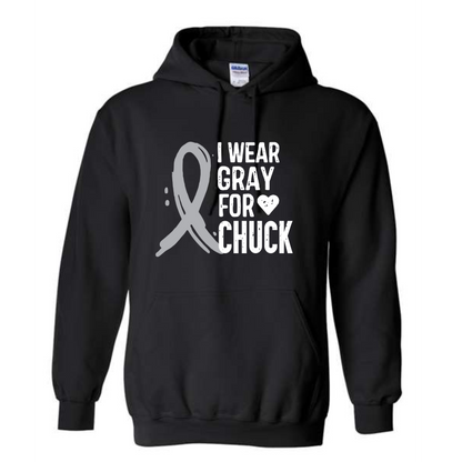 I WEAR GRAY FOR CHUCK ON BLACK - TALL SIZES