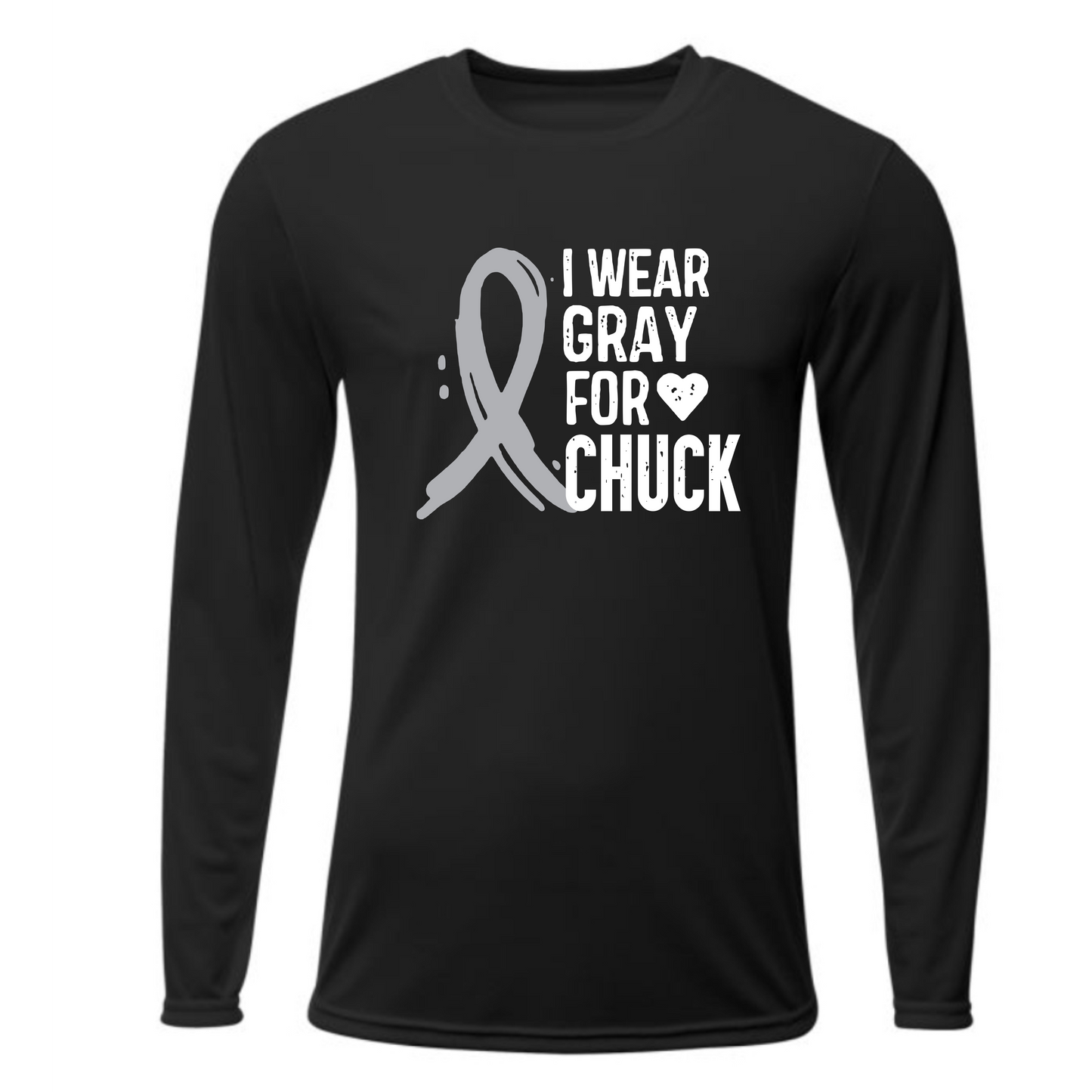 I WEAR GRAY FOR CHUCK ON BLACK - TALL SIZES