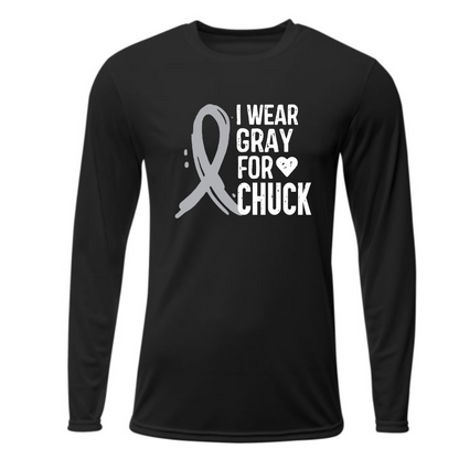 I WEAR GRAY FOR CHUCK ON BLACK - TALL SIZES