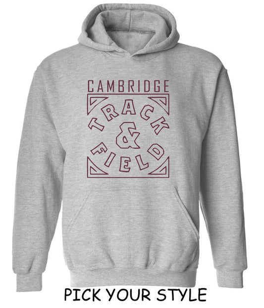 Cambridge Track and Field on Light Heather Grey - Pick your shirt style