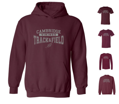 Cambridge Track and Field on Maroon - Pick Your Shirt Style