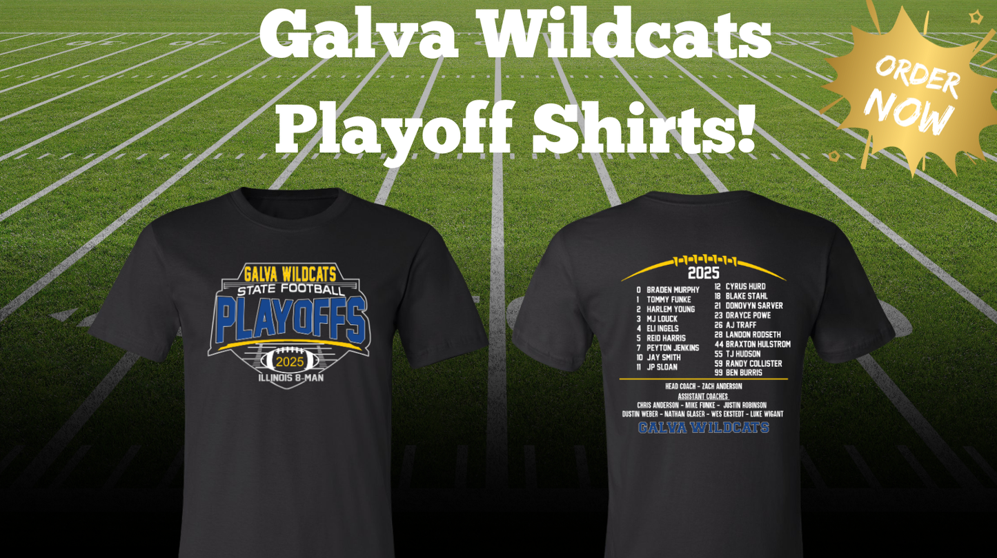 Galva Wildcats Football Playoff Shirts - Galva Athletic Boosters